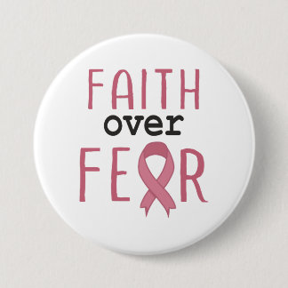 Macaron Rond 7,6 Cm Faith Over Fear Breast Cancer Awareness