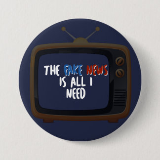 Macaron Rond 7,6 Cm Fake News Bouton Funny