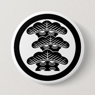 Macaron Rond 7,6 Cm [Family Crest] Right-align 3tier pine tree w/round