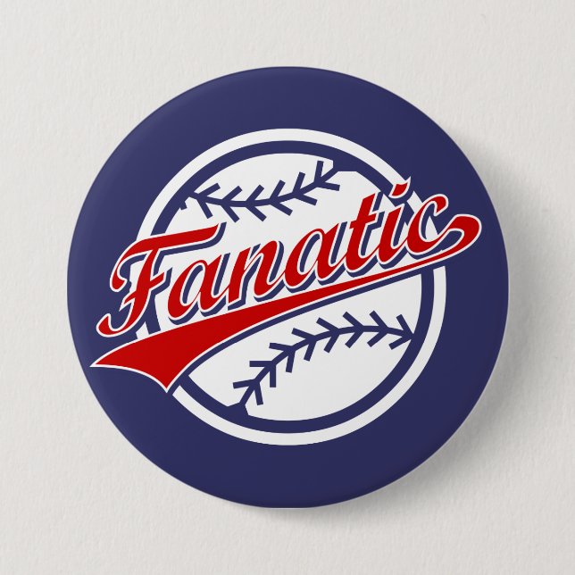 Macaron Rond 7,6 Cm Fanatique du baseball (Devant)