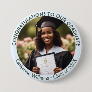 Macaron Rond 7,6 Cm Félicitations aux diplômés Photo Cadeau de fin d'é