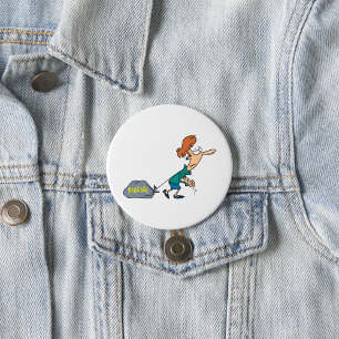 Macaron Rond 7,6 Cm Femme drôle portant des bagages émotionnels