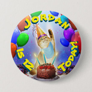 Macaron Rond 7,6 Cm Festif d'or mignon Anniversaire Kitty