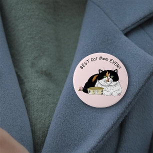 Macaron Rond 7,6 Cm Fête des mères Calico Cat