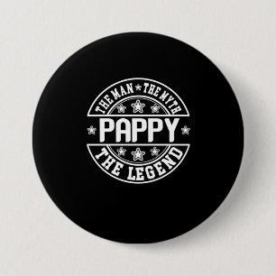 Macaron Rond 7,6 Cm Fête des pères Pappy The Man The Myth The Legend