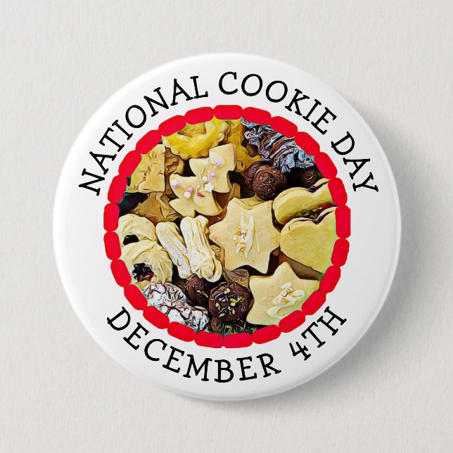 Macaron Rond 7,6 Cm Fête nationale des biscuits 4 décembre Fête de la  (Devant)