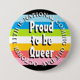 Macaron Rond 7,6 Cm Fier d'être gay, jour de la sortie nationale