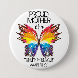 Macaron Rond 7,6 Cm Fier mère du syndrome de Turner, papillon