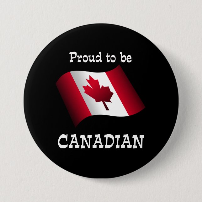Macaron Rond 7,6 Cm Fière d'être canadienne (Devant)