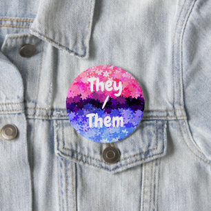 Macaron Rond 7,6 Cm Fière Omnisexualité Groovy Boho Excentrique Floral
