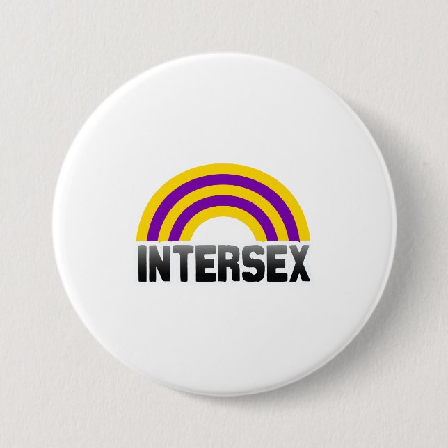 Macaron Rond 7,6 Cm Fierté d'Intersex (Devant)