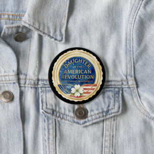 Macaron Rond 7,6 Cm Fille de la Révolution Américaine Patriote USA