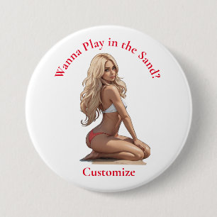 Macaron Rond 7,6 Cm Fille de plage de Bikini Thunder_Cove