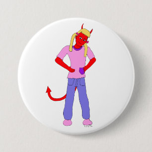 Macaron Rond 7,6 Cm fille diable