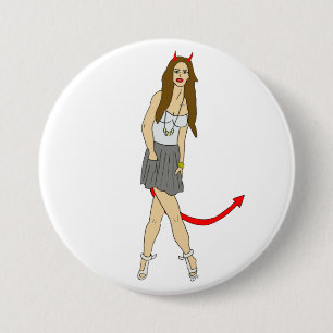 Macaron Rond 7,6 Cm fille diable