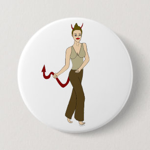 Macaron Rond 7,6 Cm fille diable