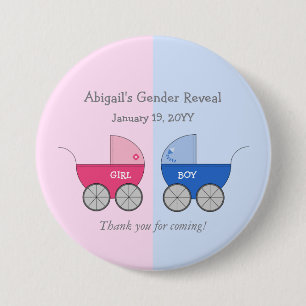Macaron Rond 7,6 Cm Fille ou garçon Bébé Transport Genre Révéler Douch