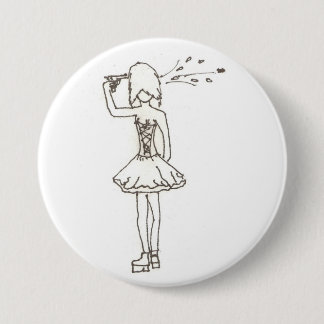 Macaron Rond 7,6 Cm Fille suicidaire