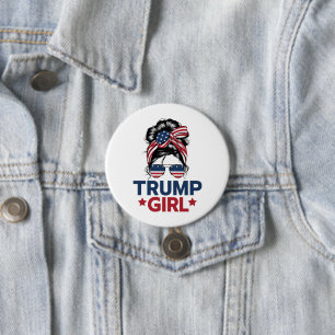 Macaron Rond 7,6 Cm Fille Trump Bun Méssy Trump 2024 Élection Américai