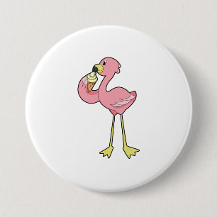 Macaron Rond 7,6 Cm Flamant rose à la crème glacée gaufre