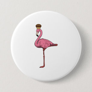 Macaron Rond 7,6 Cm Flamant rose avec muffin