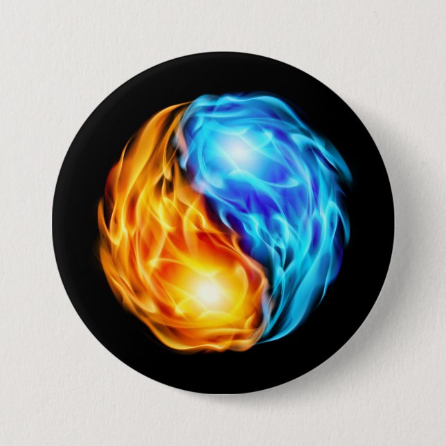 Macaron Rond 7,6 Cm Flames jumelles (Devant)