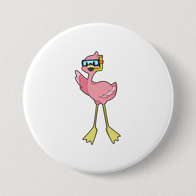 Macaron Rond 7,6 Cm Flamingo (Devant)