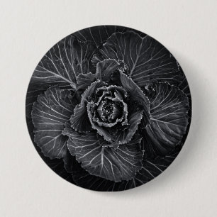 Macaron Rond 7,6 Cm Fleurs de jardin en noir et blanc n° 108