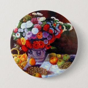 Macaron Rond 7,6 Cm Fleurs de Monet et fruits