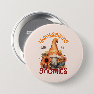 Macaron Rond 7,6 Cm Floral Thanksgiving avec mes Gnomies