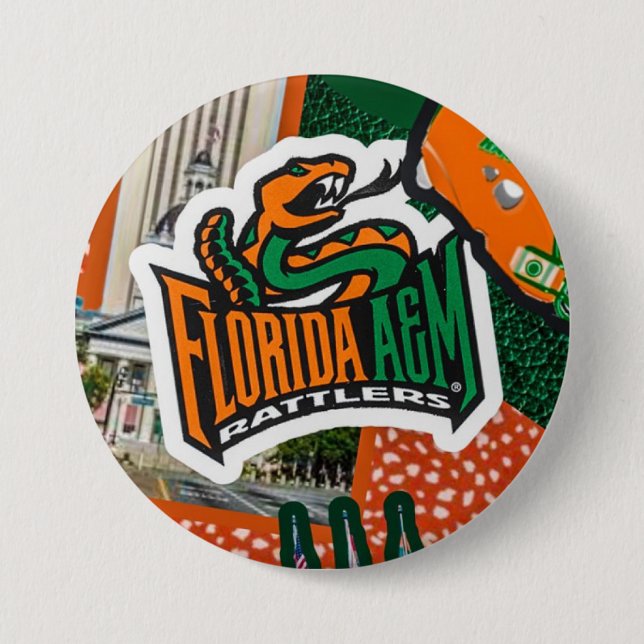 Macaron Rond 7,6 Cm Florida A&M Gameday Button (Devant)