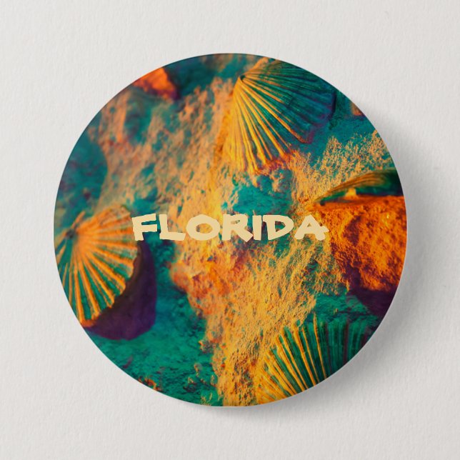Macaron Rond 7,6 Cm FLORIDA Coques de mer (Devant)