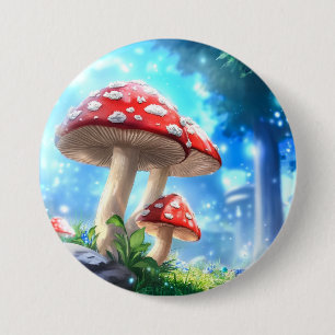 Macaron Rond 7,6 Cm Forêt de Champignons