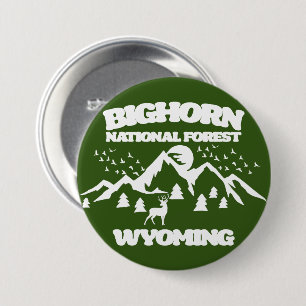 Macaron Rond 7,6 Cm Forêt nationale de Bighorn Wyoming