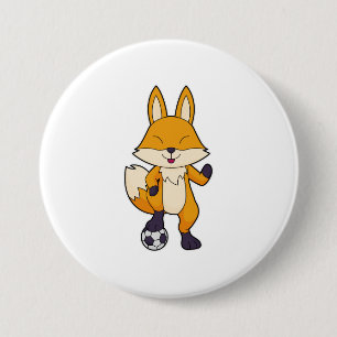 Macaron Rond 7,6 Cm Fox Soccer player Soccer
