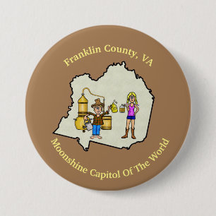 Macaron Rond 7,6 Cm Franklin County, Virginia Moonshine Button