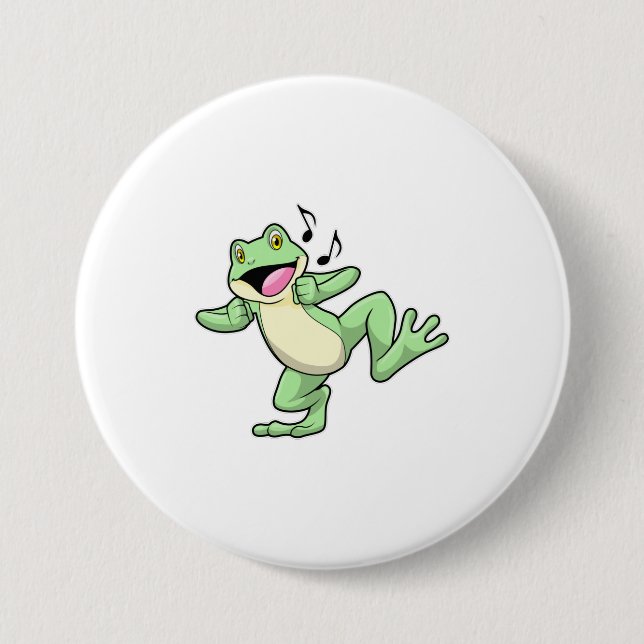 Macaron Rond 7,6 Cm Frog Music Dance (Devant)