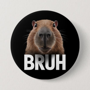 Macaron Rond 7,6 Cm Funny Capybara Bruh