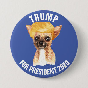 Macaron Rond 7,6 Cm Funny Chihuahua Trump Campagne