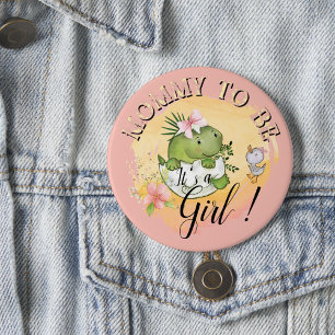 Macaron Rond 7,6 Cm Future Maman - C'est une Fille ! Bouton de Baby Sh