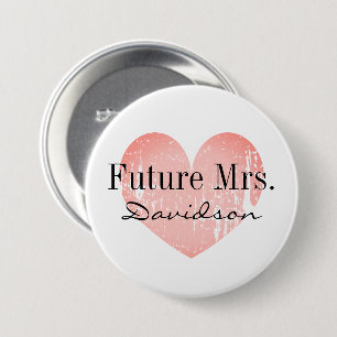 Macaron Rond 7,6 Cm Future Mme Bride to be bridal shower heart button