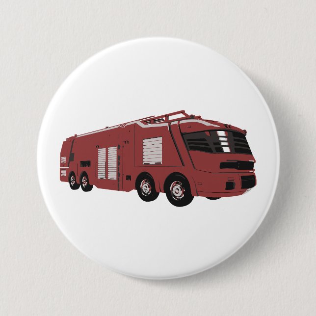 Macaron Rond 7,6 Cm Futuristic Red Sci-Fi Command Vehicle (Devant)
