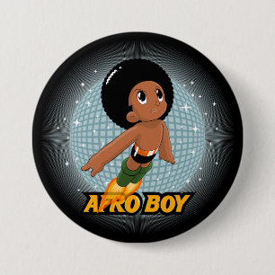 Macaron Rond 7,6 Cm Garçon d'Afro