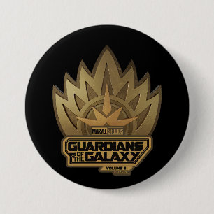 Macaron Rond 7,6 Cm Gardiens de la Galaxie Insigne Doré