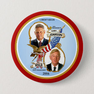 Macaron Rond 7,6 Cm Gary Johnson pour le président
