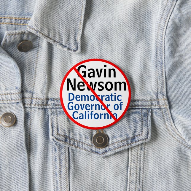 Macaron Rond 7,6 Cm Gavin Newsom démocrate Gouverneur CA (En situation)