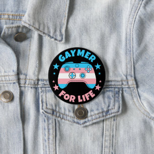 Macaron Rond 7,6 Cm Gaymer Transgenre Pour Gamer Contrôleur De Vie