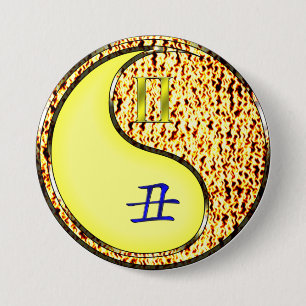 Macaron Rond 7,6 Cm Gémeaux & Bœuf de Feu