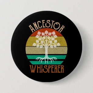 Macaron Rond 7,6 Cm Généalogie de l'ancêtre Whisperer