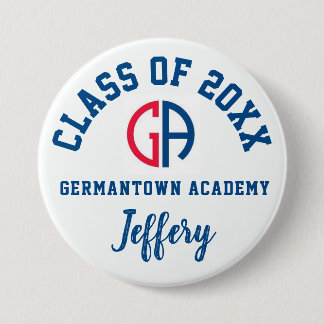 Macaron Rond 7,6 Cm Germantown Academy Button Logo Personnalisé